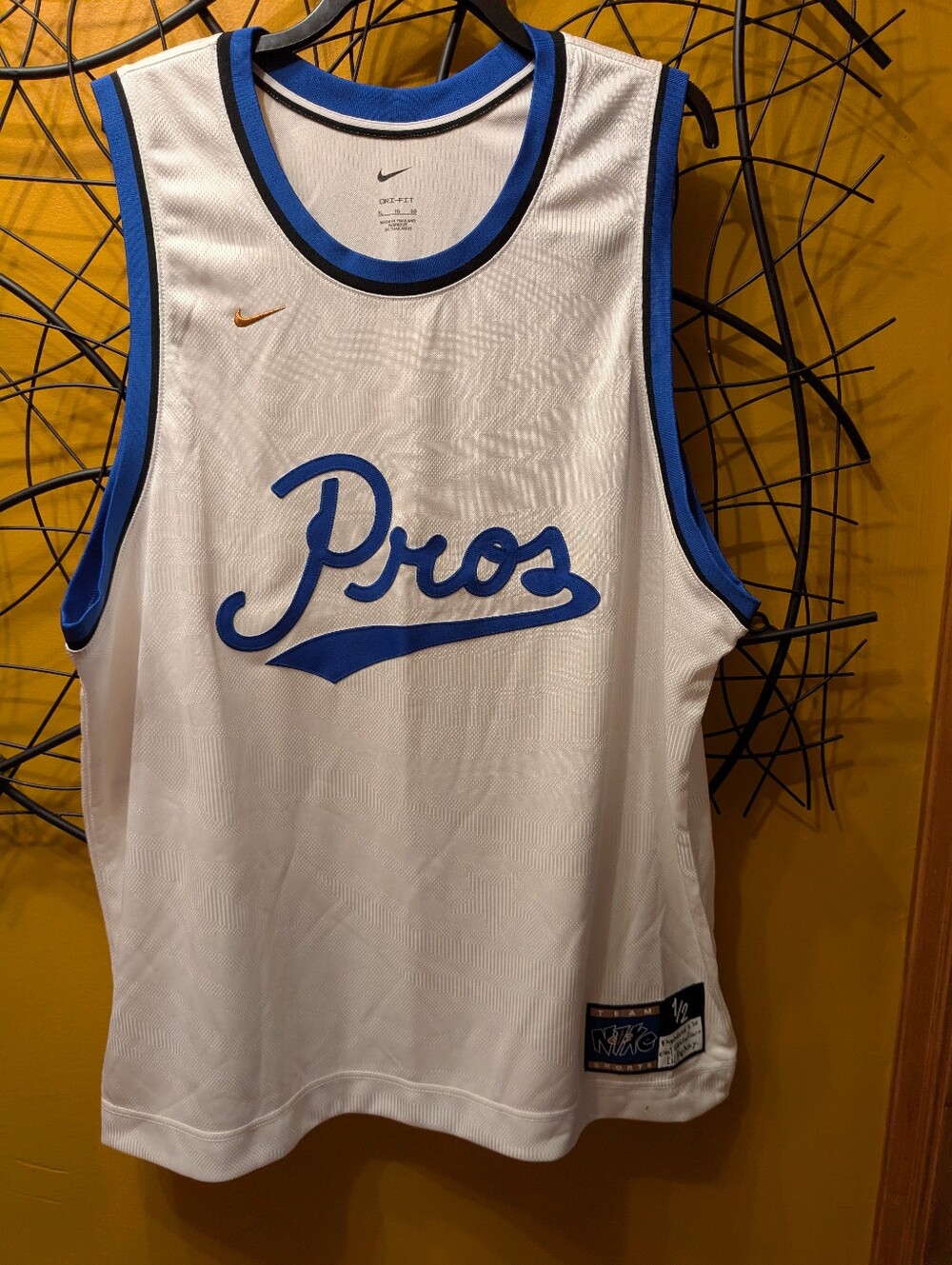 Nike DNA Basketball Jersey White Blue Black "Pros" "1/2" NWT Mens XL Loose Fit
